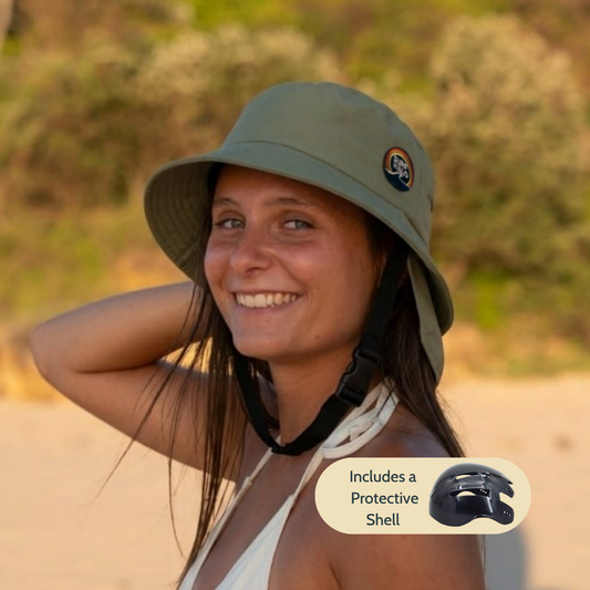 PRE-ORDER • Ships Mid-June: HALO PROTECT - Surf Hat with a protective inner shell - Olive Green